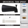 Westbrass E531DUS-62 Universal Fit 5-1/4" Diverter Tub Spout, Zinc, Matte