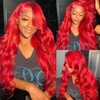 Red Lace Front Wig - Human Hair, Pre-Plucked, 13x4 HD,