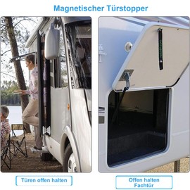 Etomvoop Magnetic Door Holder for Caravan, Silica Gel Door Stop, Door Lock Door Stopper in White, Door Lock Storage Space for Caravan, Motorhome, Boat, Pack of 2