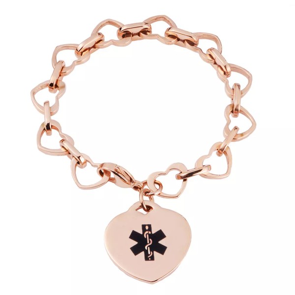 Med About You 2 CUSTOM ENGRAVE Rose Gold Stainless Open