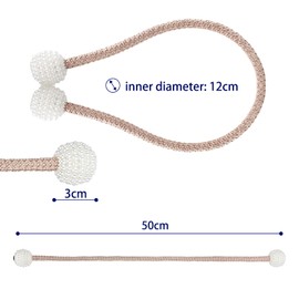 8 Pack Magnetic Curtain Tie Backs with Pearls,Modern Curtain Holdbacks Strap,Decoration for Kindergarten,Outside and Inside Drapes