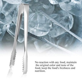 Stainless Steel Serving Tongs, Non-slip Food Ice Tongs Salad Tongs Clip Sugar with Jagged Clip for Ice Cubes Sugar BBQ(Silver)