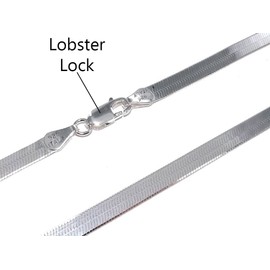 Savlano 925 Sterling Silver 3.5mm Herringbone Flat Snake Magic Chain Necklace for Women & Men with a Gift Box - Made in Italy (15, 3.5mm)