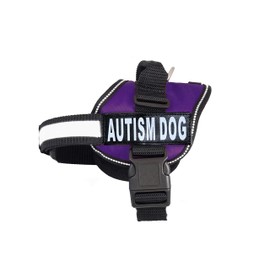 Autism Nylon Service Dog Vest Harness. Purchase Comes with 2 Reflective Autism Dog Removable Patches. Please Measure Your Dog Before Ordering