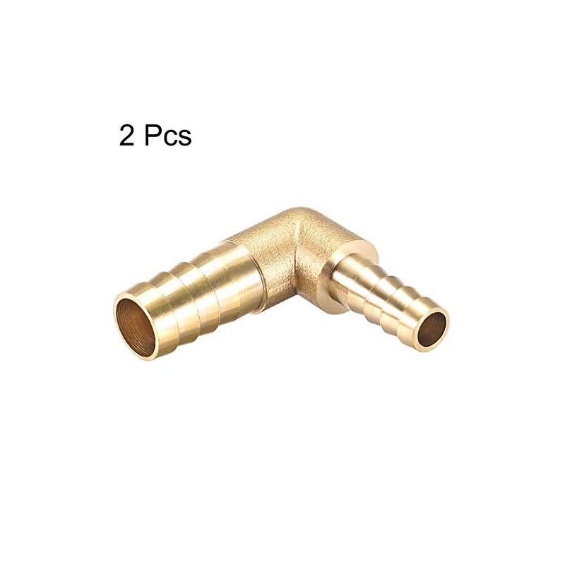 sourcing map 12mm to 8mm Barb Brass Hose Fitting 90