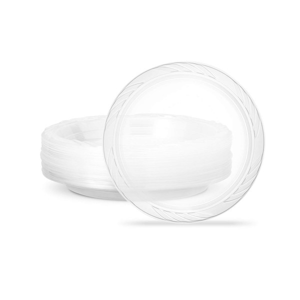 PLASTICPRO 7'' inch Premium Crystal Clear Disposable Plastic Party Plate Pack of 160