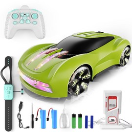 Dwi Dowellin Gesture Sensing RC Stunt Car,Drift Remote Control with Light Spray & Music - Boys Toys Age 6-8-12, Cool Birthday Gifts for Kids Age 7 8 9 10 11 12 Years Old(Green)