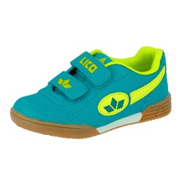 Lico Unisex Children's Bernie V Indoor Trainers (Velcro Fasteners May Vary), Petrol Lemon