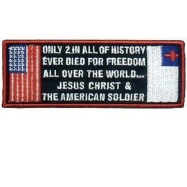 American Soldier Christian Jesus Bible Verse POW Vet Biker Vest Patch PAT-0077