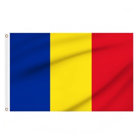 2PCS Romania Flags 5ft x 3ft, Large Big Romanian Flag with Brass Eyelets for Football Events School Culture Day National Day Party Outdoor Decorations