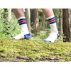 CloudLine Merino Wool Retro Hiking Socks - Medium White/Teal