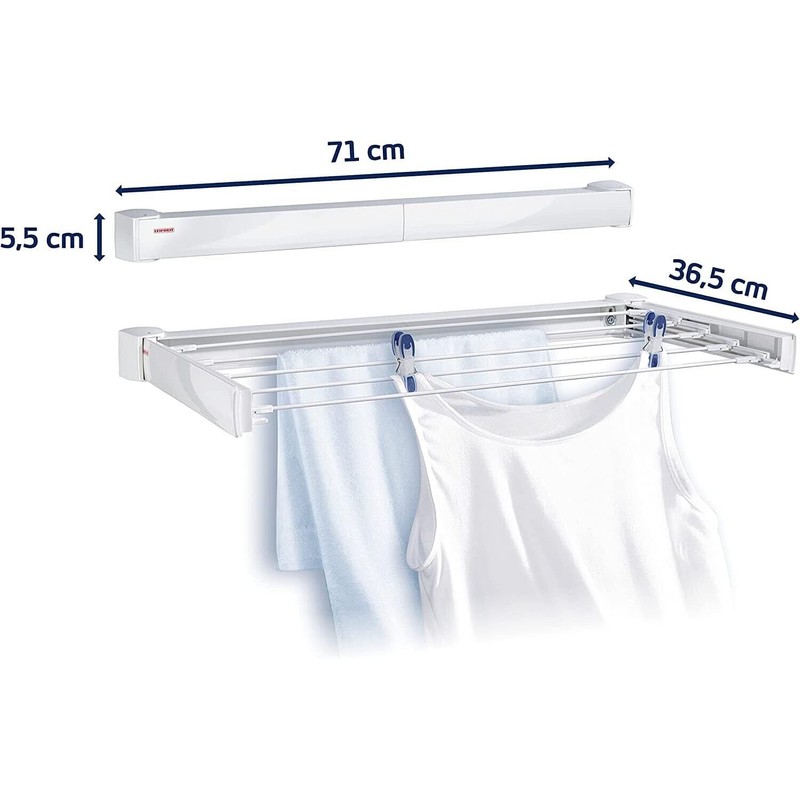 Leifheit Wall-Mounted Clothesline Laundry Dryer Rack Telegant 30 Protect 83306