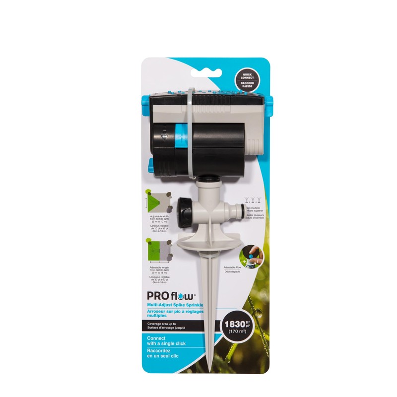 PRO Flow Multi-Adjust Spike Sprinkler – Covers up to 1830