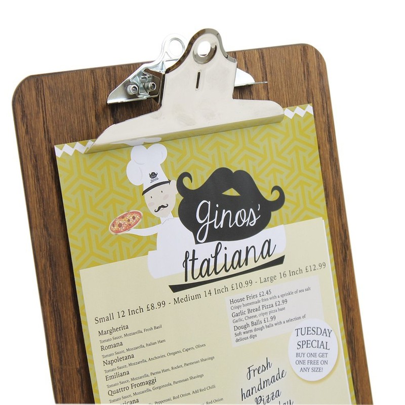 Chalkboards UK Premium Clip Board, Wood, Dark Oak, 34 x