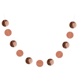 Round Paper Garland Party Decoration - Rose Gold Paper Circle Garland 6.5 Feet Circle Dots Garland Banner Backdrop Decor for Wedding Birthday Baby Shower Graduation Party Supplies