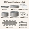 BLAZANT Ceramic Pots and Pans Set Nonstick, Detachable Handle Pots