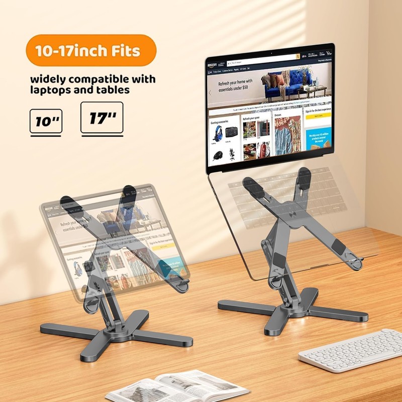 FoldWise X Laptop Stand for Desk - 100% Aluminum, 360°