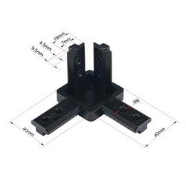 BELLA BAYS 4Sets 4040 Aluminum Extrusion Connector 3-Way End Corner Bracket Connector Black Accessories for 8mm T Slot Aluminum Extrusion Profile with 16pcs Screws 1pc Wrench Aluminum Rail 3D Printer