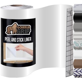 GORILLA GRIP Peel and Stick Paper, Removable Cover for Books, Shelves, Countertops, Drawers, Cabinets and Crafts, Easy Install Kitchen Decor, Shelf, Drawer, Cabinet Liners, 17.5 in x 10 FT Clear Matte