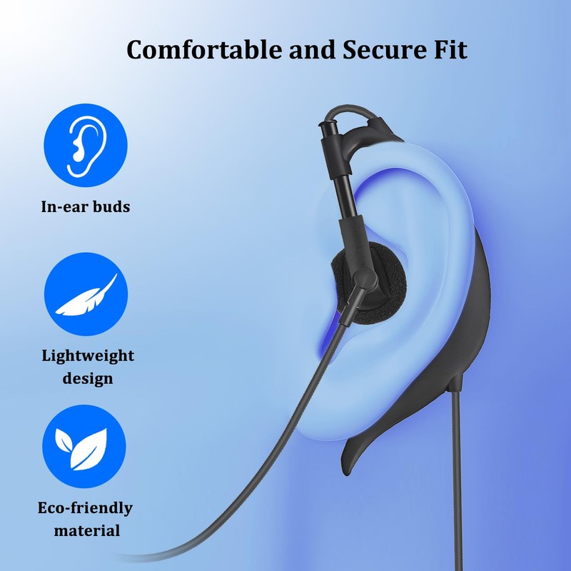 Wired USB Earbuds with Boom Mic, Single-Side USB Headphones with