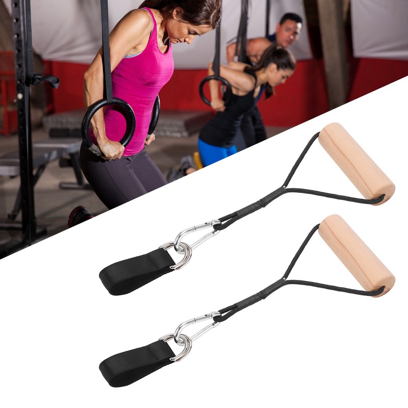 Pull Up Workout Handle Chin Up Wood Grips Heavy Duty