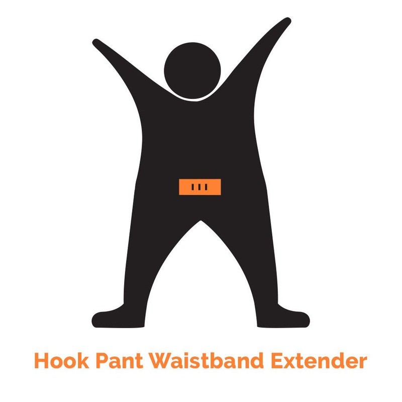 5-Pack Pant Waistband Extender - Sturdy Cotton Hook (Black, Brown,