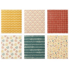 Whaline 6Pcs Boho Swedish Kitchen Dishcloths Fall Geometric Reusable Dish Towels Minimalism Absorbent Quick Drying Dish Towel for Autumn Party Home Housewarming Cleaning Counter Wipes,6.7 x 7.7 Inch
