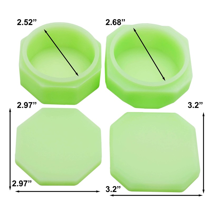 KUVIS 223ML Large Silicone Wax Container Non-stick Concentrate Jars (Glow
