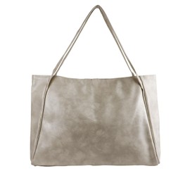 FuninCrea Large Handbag Women's Retro PU Leather Tote Bag with Magnetic Closure, Plus Size Shoulder Bag, Women's Waterproof Shopper Bag, Women's Fashionable Handbag for Laptop Book, White