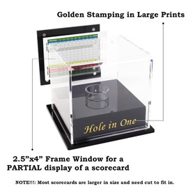 HYYPME Golf Ball Display Case for Hole in one Ball with Scorecard Display, Golf Gifts, Accessories for Men and Women (Content: Hole in One)