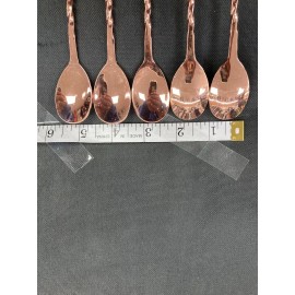 Unbranded Lot Of 5   10.5 Inch Stainless Copper  spiral Bar Spoon for Cocktail Mixing