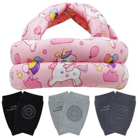 Baby Head Protector Helmet Cap & Knee Pads for Crawling Walking, Toddler No Bump Head Cushion Adjustable Protective Hat for 1 Year Old 6-12 Month