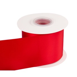 Double Faced Satin Ribbon, 75mm X 22M, Solid Polyester Craft Ribbon, Perfect for Gift Wrapping, Crafts, Wedding Party Ceremony Decoration, Floral Arrangement, Sewing (Red)