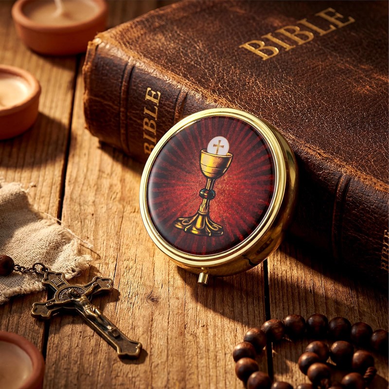Pyx for Communion Host Catholic Gold Fish,Holy Grail