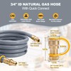24FT 3/4" ID Natural Gas Hose with Quick Connect, 3/4"