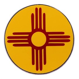 New Mexico Round Metal Lapel Pin NM State Zia Sun Indian Symbol Flag Pin Round Badge Brooch Lapel Badges for Backpacks Badges Hats Bags for Men Women