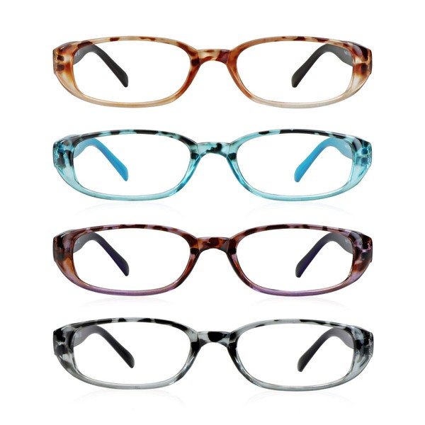 4 Pairs Reading Glasses, Blue Light Blocking Glasses, Computer Reading