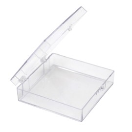 20-Pack Clear Hard Plastic Hinged Lid Storage Containers 2.56"L x 2.56"W x 0.75"H each, Made in USA, Small Acrylic Boxes for Display and Collectibles, by Gary Plastic Packaging