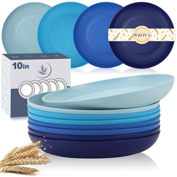 Wheat Straw Plates - 10 Inch Unbreakable Dinner Plates Set