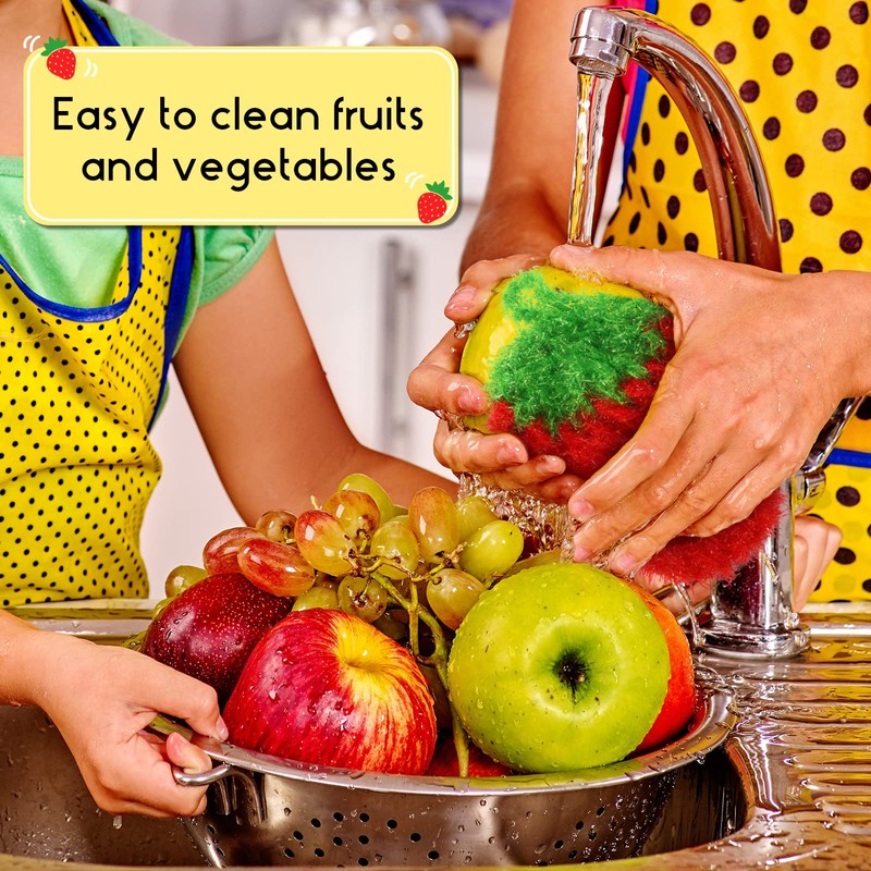 Vesici 10 Pieces Fruit Dish Scrubber Non Scratch Cleaning Sponge