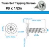 Fajoeda 120PCS #8 x 1/2" Sheet Metal Screws,410 Stainless Steel