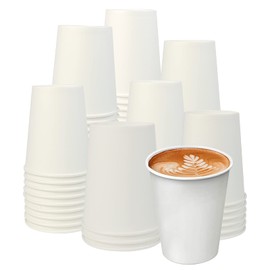 zmybcpack 100 Pack 8oz Disposable Paper Coffee Cups-Hot Paper Coffee Cups Disposable Hot Cups for Coffee, Tea, Hot or Cold Beverage