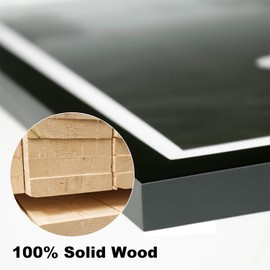 Egofine 12x16 Picture Frames Black Set of 2 - Solid Wood Frames With Plexiglass Front, Display 9x12 or 11x14 Mat for Table Top and Wall Mounting