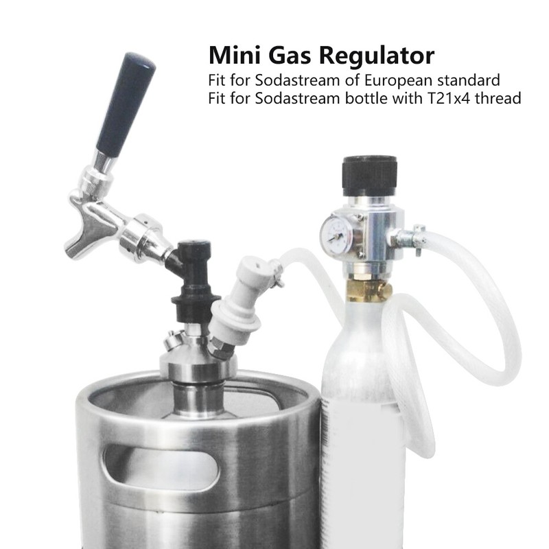 CO2 Mini Gas Regulator 0-90PSI Pressure Gauge with 5/16in Gas