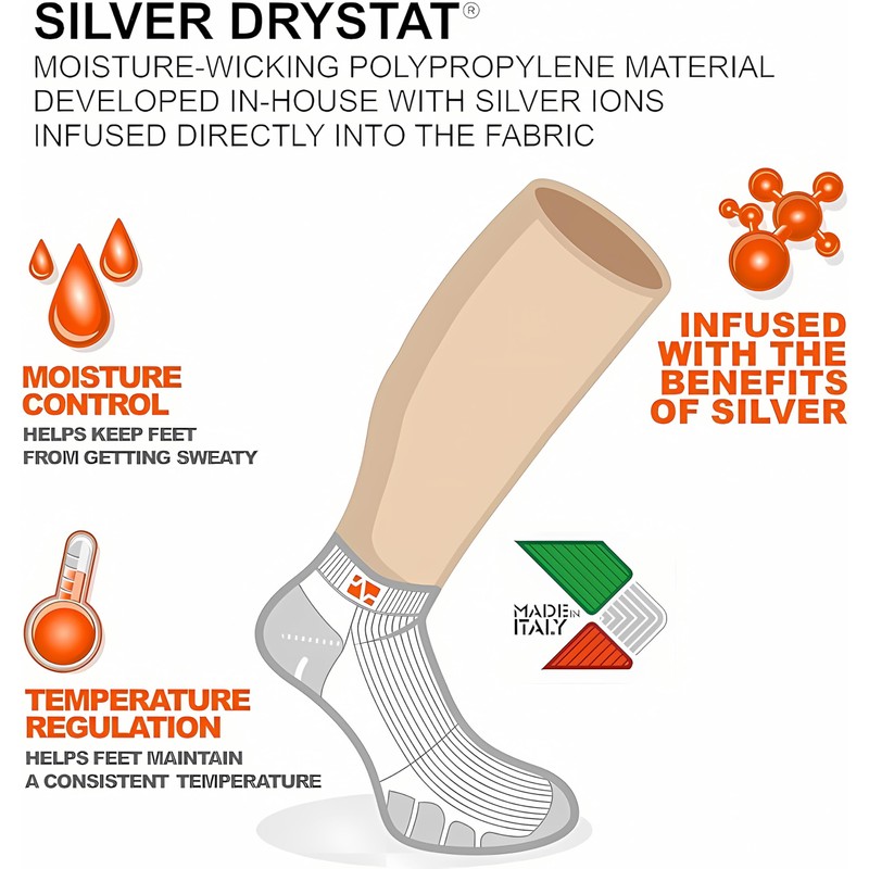 Vitalsox womens No-show athletic socks, Orange, Large