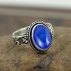 Lapis Lazuli Ring Size 5 Sterling Silver Plated For Women,