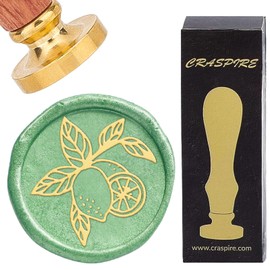 craspire Lemon Wax Seal Stamp Fruits Vintage 25mm Removable Brass Head Wooden Handle Sealing Wax Stamp for Wedding Party Christmas Envelopes Invitations Gift Packaging