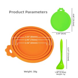 MoPawKT- Pet Food Can Covers, Silicone Can Lids for Cat/Dog Food, Universal 3 Sizes for Most of Standard Food Cans, BPA Free Reusable (2 lids+1 spoon)