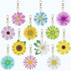 12 Pcs Diamond Art Painting Keychain Double Sided, Flower 5D