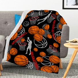 HUGTAIL Basketball Gifts for Boys，Basketball Blanket ，Basketball Team Gifts，Basketball Coach Gifts，Basketball Blanket Gifts，Basketball Team Basketball Lover Gifts for Kids Teens Adults 50"x40"